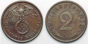 2 Pfennig Germania nazista (1933-1945) Bronzo 