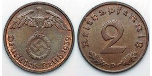 2 Pfennig Germania nazista (1933-1945) Bronzo 