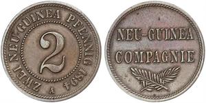 2 Pfennig Nueva Guinea / Imperio alemán (1871-1918) Cobre 