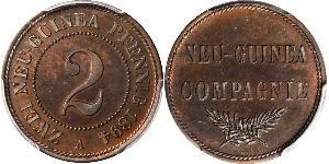 2 Pfennig Nueva Guinea / Imperio alemán (1871-1918) Cobre 