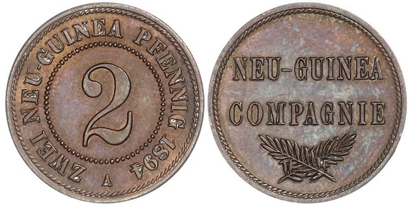 2 Pfennig Nueva Guinea / Imperio alemán (1871-1918) Cobre 