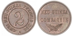 2 Pfennig German Empire (1871-1918) / New Guinea Copper 