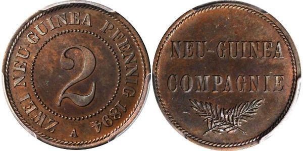 2 Pfennig German Empire (1871-1918) / New Guinea Copper 