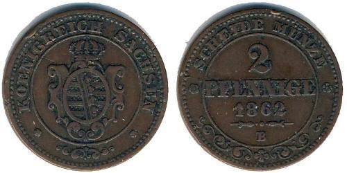 2 Pfennig States of Germany Copper 