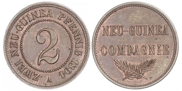 2 Pfennig Empire allemand (1871-1918) / Nouvelle-Guinée Cuivre 