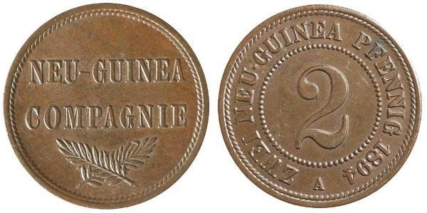 2 Pfennig Empire allemand (1871-1918) / Nouvelle-Guinée Cuivre 