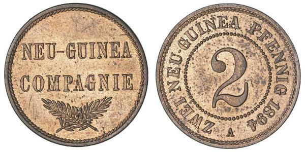 2 Pfennig Empire allemand (1871-1918) / Nouvelle-Guinée Cuivre 