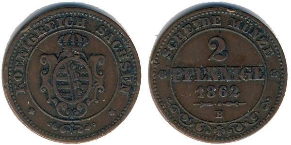 2 Pfennig States of Germany Cuivre 