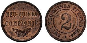 2 Pfennig Deutsches Kaiserreich (1871-1918) / Neuguinea Kupfer 