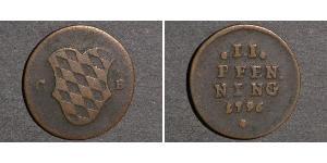 2 Pfennig Kurfürstentum Bayern (1623 - 1806) Kupfer Maximilian III. Joseph (Bayern)(1727 – 1777)