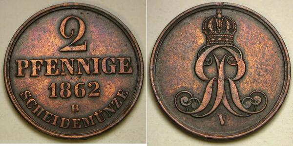2 Pfennig States of Germany Kupfer 