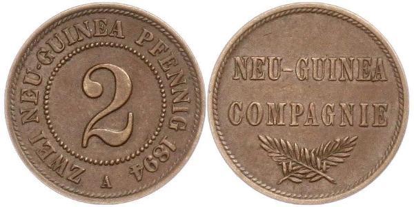 2 Pfennig Nuova Guinea / Impero tedesco (1871-1918) Rame 