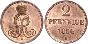 2 Pfennig Stati federali della Germania Rame 