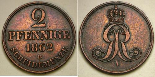 2 Pfennig Stati federali della Germania Rame 