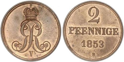 2 Pfennig Stati federali della Germania Rame 