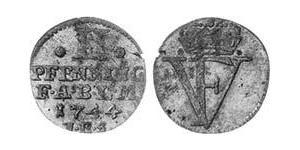 2 Pfennig Anhalt-Bernburg (1603 - 1863) Vellón Plata Victor Frederick, Prince of Anhalt-Bernburg (1700 – 1765)