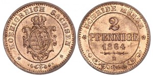 2 Pfennig Kingdom of Saxony (1806 - 1918)  