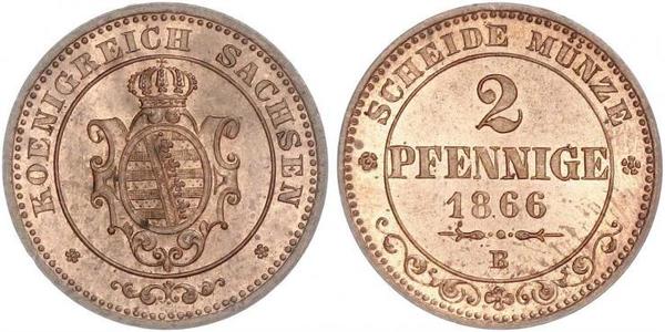 2 Pfennig Kingdom of Saxony (1806 - 1918)  