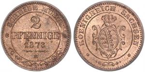 2 Pfennig Reino de Sajonia (1806 - 1918)  