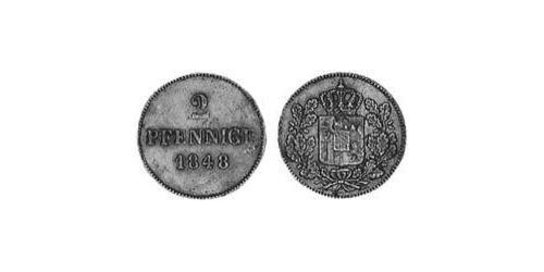 2 Pfennig 巴伐利亞王國 (1806 - 1918) 銅 路德维希一世 (巴伐利亚)