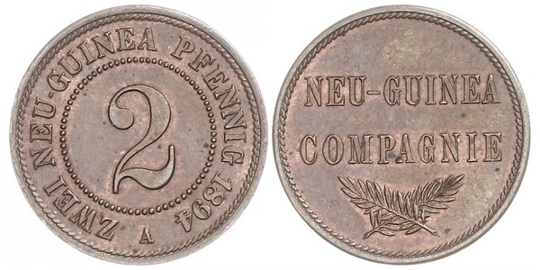 2 Pfennig 德意志帝國 (1871 - 1918) / New Guinea 銅 