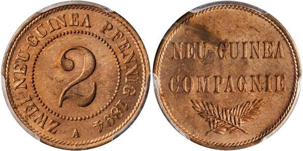 2 Pfennig 德意志帝國 (1871 - 1918) / New Guinea 銅 