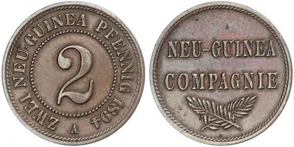 2 Pfennig 德意志帝國 (1871 - 1918) / New Guinea 銅 