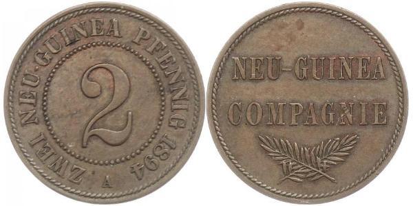 2 Pfennig 德意志帝國 (1871 - 1918) / New Guinea 銅 