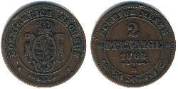 2 Pfennig 联邦州 (德国) 銅 