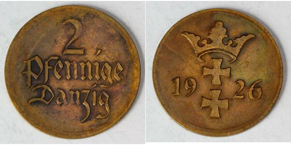 2 Pfennig 但澤自由市 (1920 - 1939) / 波兰 青铜 