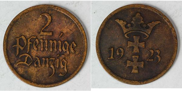 2 Pfennig 但澤自由市 (1920 - 1939) / 波兰 青铜 