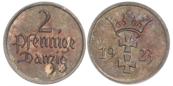 2 Pfennig 但澤自由市 (1920 - 1939) / 波兰 青铜 