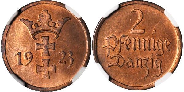 2 Pfennig 但澤自由市 (1920 - 1939) / 波兰 青铜 