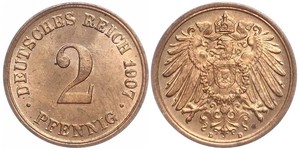 2 Pfennig 德国 青铜 