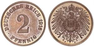 2 Pfennig 德国 青铜 