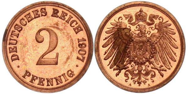 2 Pfennig 德国 青铜 