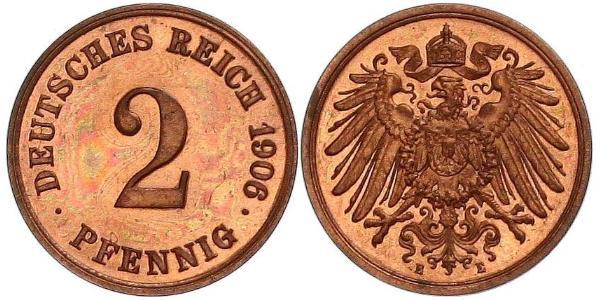 2 Pfennig 德国 青铜 