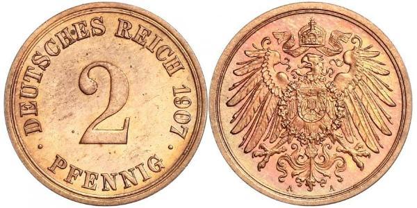 2 Pfennig 德国 青铜 