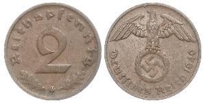2 Pfennig 納粹德國 (1933 - 1945) 青铜 