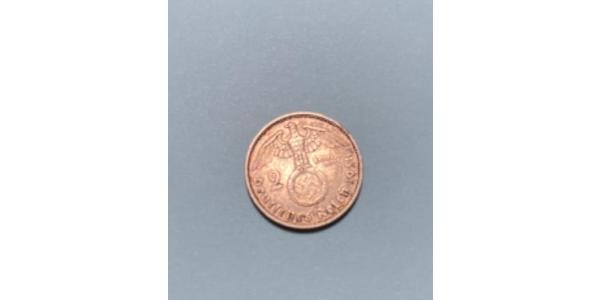 2 Pfennig 納粹德國 (1933 - 1945) 青铜 