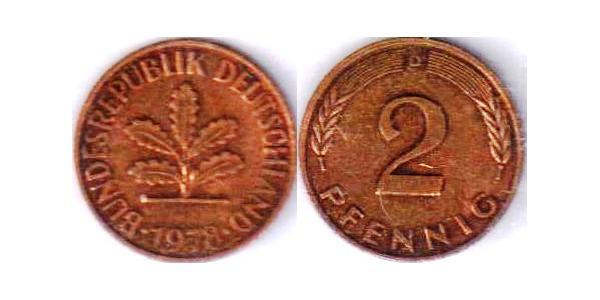 2 Pfennig 西德 (1949 - 1990) 青铜 