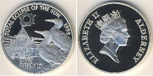 2 Pound Feriind Kiningrik (1922-) Argent Elizabeth II (1926-2022)