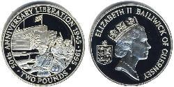 2 Pound Guèrneseyi Argent 