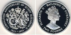 2 Pound Guèrneseyi Argent 