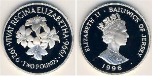 2 Pound Isola di Jersey Argento 