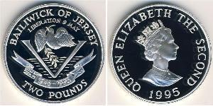 2 Pound Isola di Jersey Argento 