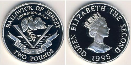 2 Pound Isola di Jersey Argento 