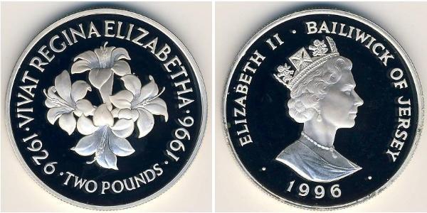 2 Pound Isola di Jersey Argento 