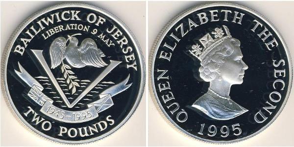 2 Pound Isola di Jersey Argento 