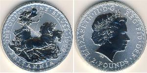 2 Pound Regno Unito (1922-) Argento Elisabetta II (1926-2022)